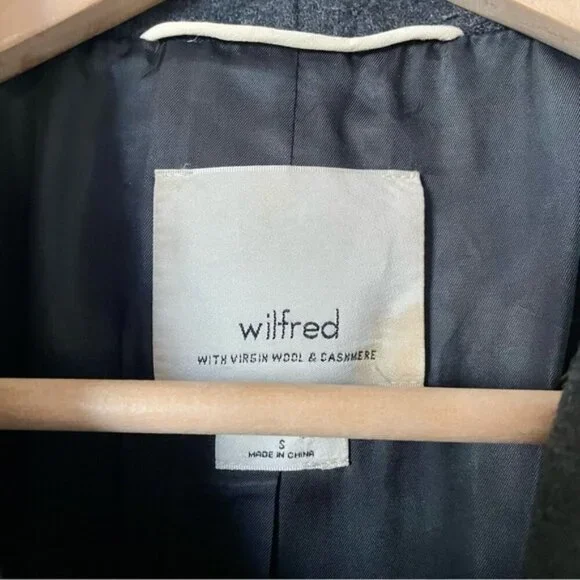 Aritzia Wilfred Cocoon Wool Pea Coat Jacket Charcoal Grey Size Small - Picture 10 of 11